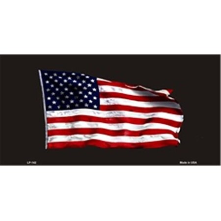 SMART BLONDE Waving American Flag Black Background Vanity Metal Novelty Decorative License Plate Car Tag Sign - 6" x 12"